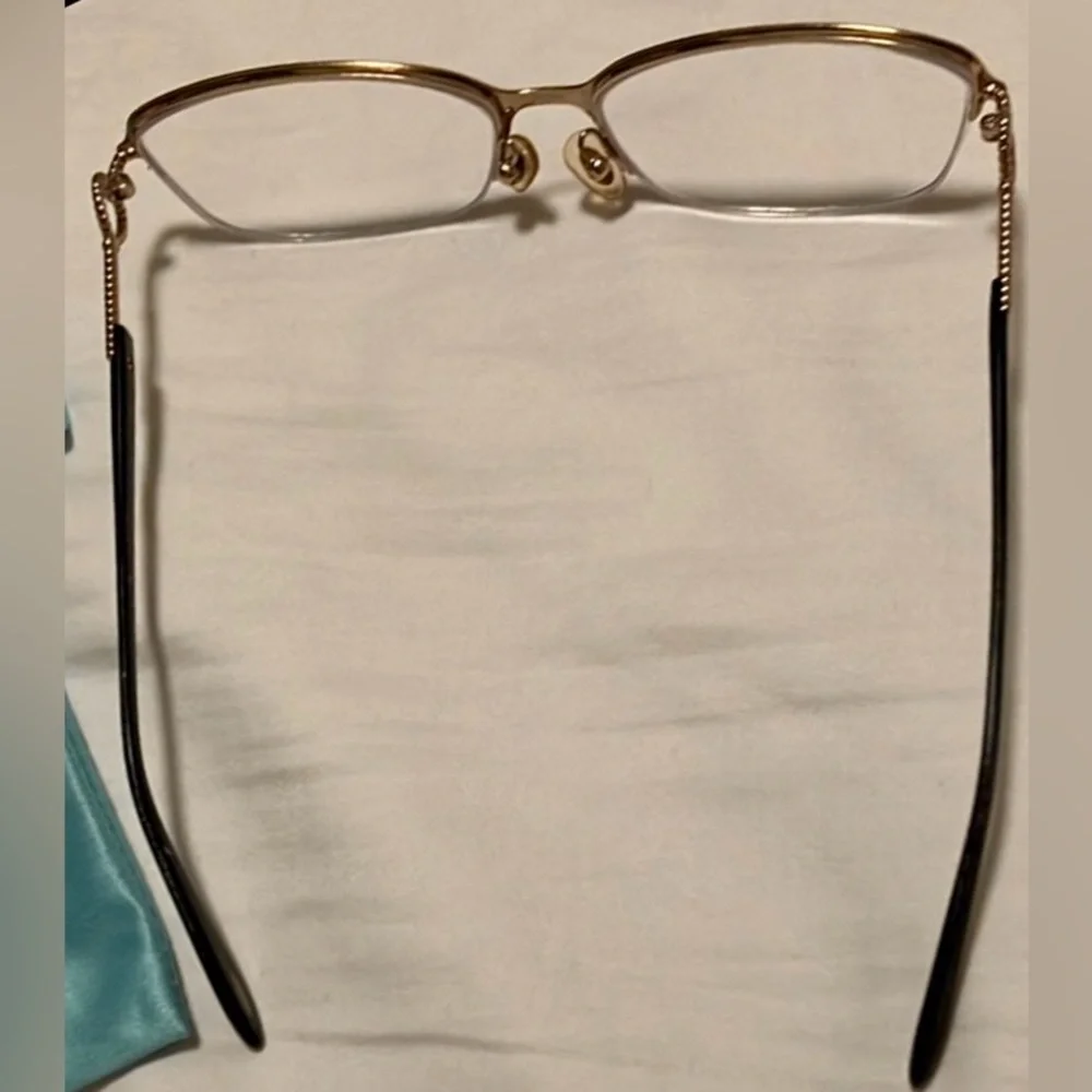 Tiffany & CO Metal Eyeglass Frames Heart & Twist shaped upper shank - Gold Color